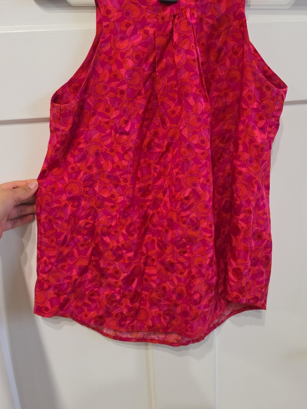 Marc by Marc Jacobs Silk Cotton Floral Rose Pleated Tank Top XS